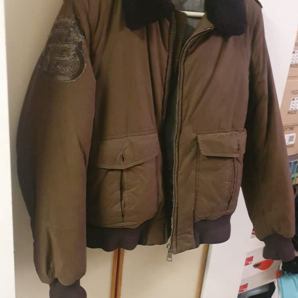 Brown Burberry Aviator Jacket